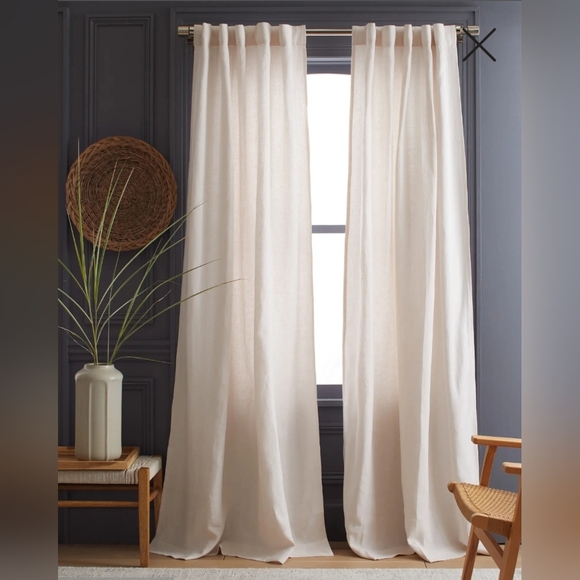 NWOT! Quince Tex. Linen Sand Filtering Curtains Set Of 2 Panels! 48